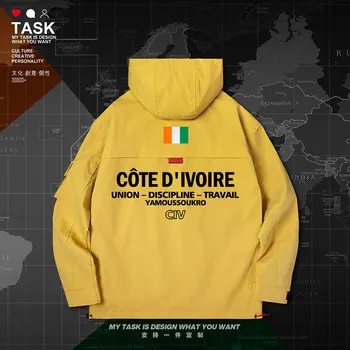 Cote d ' Ivoire Coasta de Fildeș CIV barbati jacheta cu gluga națiune pavilion casual imprimat cu maneca lunga, jachete pardesiu barbati haine de toamna
