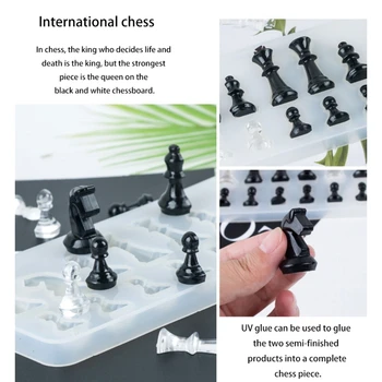 1 Set de Șah+Tablă de șah Silicon Mucegai Meserii DIY Instrument de Luare Tabla de Sah Cristal Rășină Epoxidică Mucegai