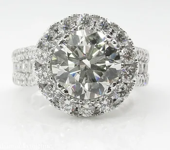 2021 new sosire Argint 925 halo zircon rotund Inele de logodna pentru Femei lady nunta de lux bijuterii aniversare R5041