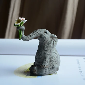 Drăguț Elefant Statuie Figurine de Colecție Ambarcațiuni Cadou Home Decoratiuni de Gradina Micro peisaj Ornament Desktop Decoratiuni