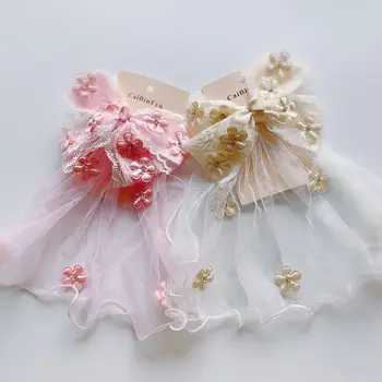Pentru copii accesorii de par floare fata top clip arc de nunta