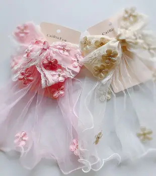 Pentru copii accesorii de par floare fata top clip arc de nunta
