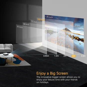 ProGaga GA9 Mini Proiector 2800 Lumeni Nativ HD 1280x720P WIFI Proiector Portabil cu LED Proiectoare 3D Home Theater Cinema Film Joc