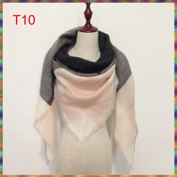 En-gros de triunghiul de iarnă cuadros acrilice cașmir bufandas tartan plaid eșarfă marca desigual pătură șal pentru Femei doamne Fata