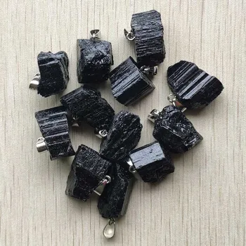 Moda Naturale turmalina neagra piatră de formă neregulată pandantive pentru colier bijuterii de luare 12buc/lot en-gros transport gratuit