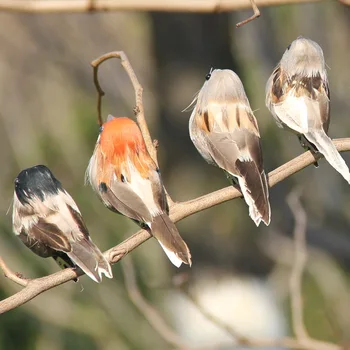12PCS Decorare Pom de Crăciun Artificial Păsări Pene de Vrabie Cu Clipuri Spumă Ambarcațiuni Păsări Home Garden Party Decor Ornament
