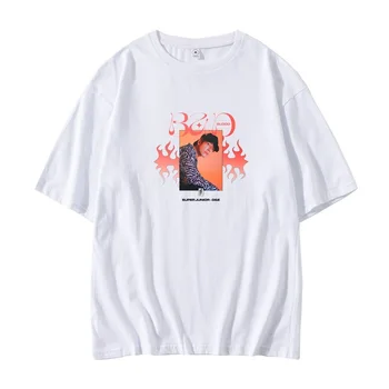 New sosire kpop super junior album sânge rău imprimare foto tricou unisex moda scăzut umăr maneca tricou