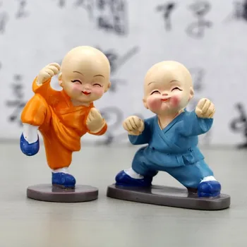 Culoare Shaolin kung fu Băiat figurina Practicarea Wushu și Combaterea Patru No. 4 Călugări Interior Masina Bijuterii figurina decor acasă
