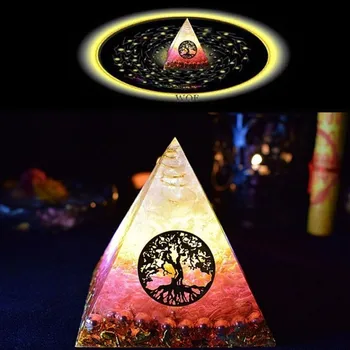 AURA REIKI Piramida Joasa Ariel Maripura/Sahasrara Chakra Dragoste Cristal Aduce Noroc Rășină Piatră Piramida Meserii Ornamente C0145