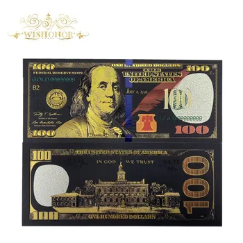10buc/Lot Nou Design Pentru America de Bancnote de 100 de Dolari Bancnote în 24k Negru Placat cu Aur Fals Bani de Hârtie Pentru Colectarea