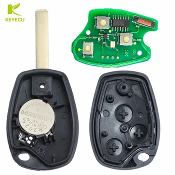 KEYECU Înlocuirea Remote Cap Cheie telecomanda 3 butoane 433MHz PCF7947 Chip pentru Renault Clio 3, Modus Master Kangoo Twingo Trafic