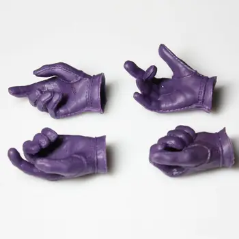 4BUC/S Joker 1/6 Capul FIGURA Palms Violet Mănuși Mâinile clovn mănuși de mână, Suport pentru 12 Inch Hot Jucării Corpul DX11 DX01 Costum Set
