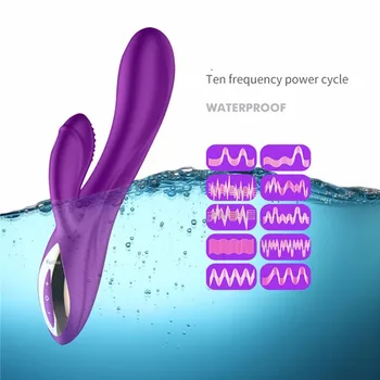 G Spot Vibrator Rabbit Vibratoare pentru Femei Dual Vibration Silicon Vagin Masaj Stimulator Clitoris Jucarii Sexuale pentru Femei