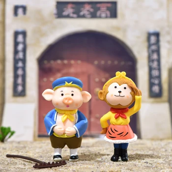 XUNSFY Clasic Chinez Călătorie Spre Vest Tang Călugăr Sun Wukong Porc Bajie Sha Calugarul PVC Rășină Ambarcațiunile de Decorare Cadouri Creative