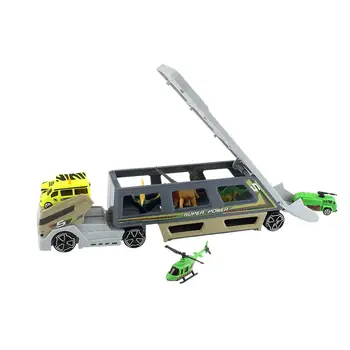 Hobbylane Dinozaur Model Mare Camion Container de Dinozaur Vehicul de Transport Copil Jucării (Super Volum 58*10*30CM)