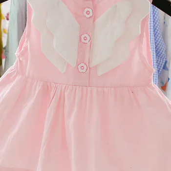 2020 Copil de Vara Fete Printesa cu Rochie Butonul de Copil fără Mâneci Aripa Florale de Partid Haine Copii rochie Vesta Vestido