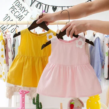 2020 Copil de Vara Fete Printesa cu Rochie Butonul de Copil fără Mâneci Aripa Florale de Partid Haine Copii rochie Vesta Vestido