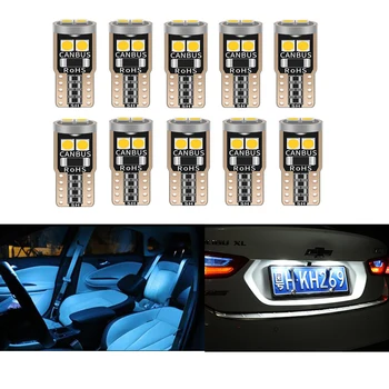 10buc T10 W5W LED-uri Canbus Mașină de Înmatriculare Lumini de Parcare Lampă nici o eroare Pentru Nissan Qashqai, Juke Tiida X-Trail