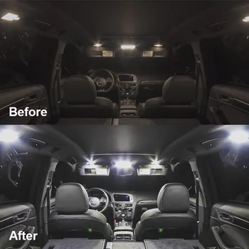 12Pcs Alb Canbus LED Lampă de Interior Dome Harta Lumini pentru Citit Bec Kit Pentru Perioada 2012-2016 Audi A6 C7 Ușa de Marfă Lumina