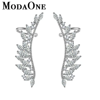 ModaOne Zircon Aripa Design 925 Sterling Silver Stud Earrrings coreea Moda Bijuterii pendientes kolczyki oorbellen brincos