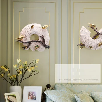 Stil American 3D Stereo Rășină Forma Rotunda Animale Păsări Meserii Decor de Perete de Perete Creative Chineză Coridor Ornamente Murale