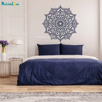 Frumos Floare Mandala Autocolant de Perete Decor Marocan Etnice Arta de Meditație Boho Dormitor Unic Pepinieră Poster YT5016