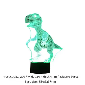 7 Culori, Touch Control, Lumina de Noapte de Halloween Dinozaur 3D LED Lampă de Cadouri pentru Copii Living Dormitor Decor de Masă
