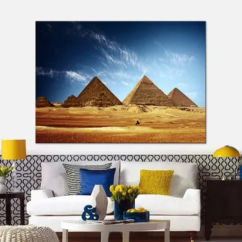 Înfrumusețează Fermecatoare Egipt Picturi Piramida HD Panza de Imprimare Opere de artă Moderne, Decor Acasă Postere de Perete Pentru Living Poze