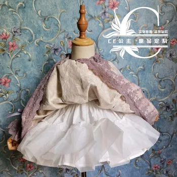 Toamna iarna vintage spaniolă lolita rochie de printesa pentru copii dantelă stirching arc rochie de bal birthady rochie de petrecere