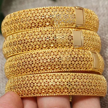 Top stil național de Culoare de Aur bratari Pentru Femei cu aur de 24k umplut de aur femeie brățară de nunta 1-4buc