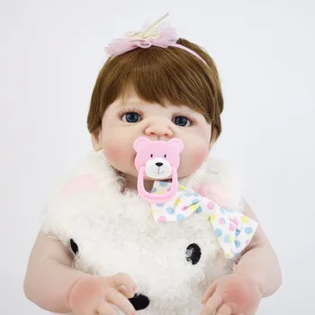 55cm Plin de Silicon Vinil Copil Nou-născut Prințesă Fata de Păpuși Realiste în Viață Bebe Boneca Jucarie Baie Casă de Joacă Jucărie Cadou de Ziua de nastere