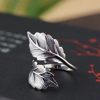 S925 argint antic ambarcațiuni de sex feminin de vărsare de frunze inel de noi produse