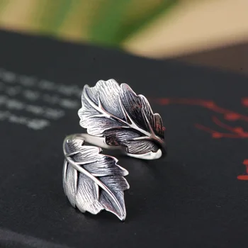 S925 argint antic ambarcațiuni de sex feminin de vărsare de frunze inel de noi produse