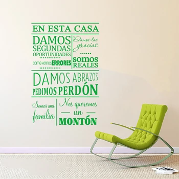 Design nou home decor de vinil spaniolă regulile casei detașabil cameră autocolante decorare acasă decorare casa, decorare DW1050