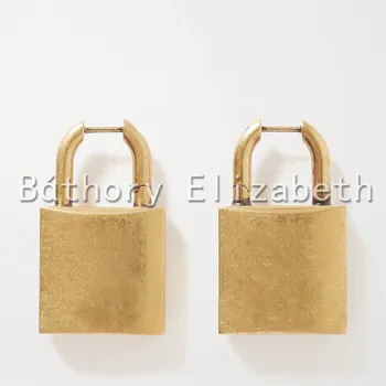 Elizabeth Báthory Retro Brand De Lux Bijuterii Stil Vintage Scrisoare Inițială De Culoare De Aur De Blocare Cercei Pentru Femei