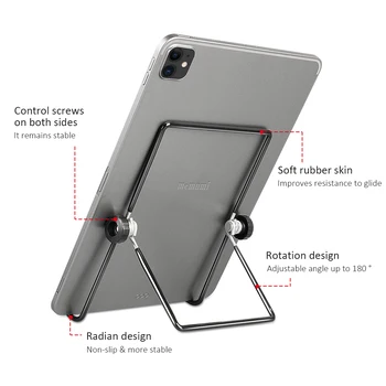 Memumi Tablet Stand Suport Reglabil Pliabil La 180° Rotație Universal Suport Metalic pentru iPad Pro 11 pentru Samsung Tab Până la 15.6