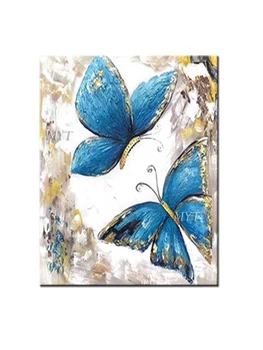 Transport Gratuit Manual De Abstract Adorabil Fluture Albastru Arta Pictura In Ulei Pe Panza Picturi De Animale Pentru Living Decorul Camerei