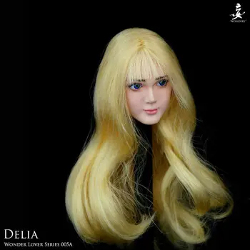 WONDERY Iubitor de Serie WLS005 1/6 Loli Delia Dakota Mobile Ochi Alb, Păr Blond Cap Sculpta timp de 12