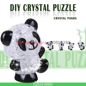Flash panda inserarea de blocuri puzzle DIY plastic 3D tridimensional de cristal puzzle Acasă Mobilier, mobilier