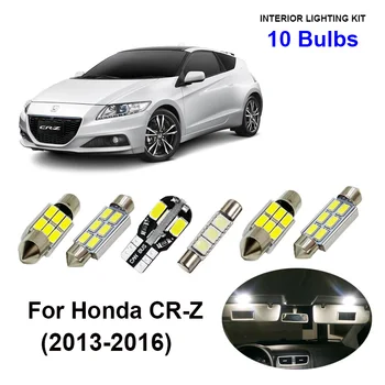 10buc Gheață Alb Albastru Accesorii Auto LED Interior Becuri Kit Pentru 2013-2016 Honda CR-Z CRZ Harta Ușă Portbagaj Lampa plăcuței de Înmatriculare