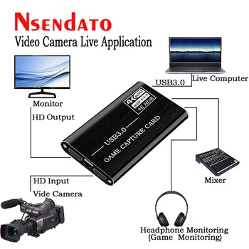 4K, 1080P, USB 3.0, HD Video Capture HD pentru USB3.0 captura Video Dongle Carte de Joc Live streaming Înregistrarea cu Audio intrare Microfon