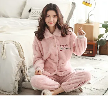 NOI Pijamale Femei de Iarnă Coral Fleece cu Mâneci Lungi Cardigan Lung de Catifea Rever Toamna Homewear Set cu Gluga Pijama Mujer