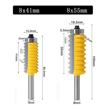 8mm Multi-dinte Cep de prelucrare a Lemnului Cuțit de Mortezat Val Despicare Cutter Instrumente Herramientas Ferramentas Fresa freze