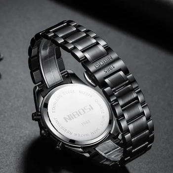 NIBOSI de Aur pentru Bărbați Ceasuri Militare Brand de Lux Watch Mens Inoxidabil Cuarț Ceas Moda Ceas Cronograf Relogio Masculino