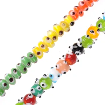 Multicolor Rotund Rondelle deochi Margele Lampwork cu Geamuri de Sticlă Margele Spacer pentru Bratara Colier DIY Bijuterii en-Gros