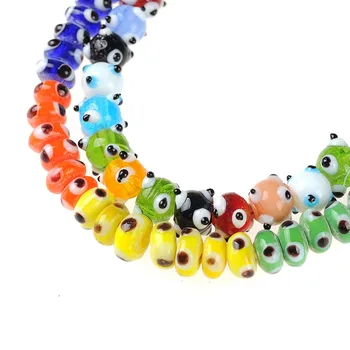 Multicolor Rotund Rondelle deochi Margele Lampwork cu Geamuri de Sticlă Margele Spacer pentru Bratara Colier DIY Bijuterii en-Gros