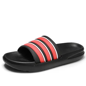 WEH Bărbați Papuci de plajă de vară 2021 trend Pantofi Sandale Pereche de Flip Flops Moale Negru Dungi rosii Casual sex Masculin Slide-uri pentru barbati