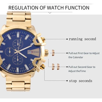 Ceas De Aur Pentru Bărbați De Top De Brand De Lux Din Oțel Inoxidabil Sport Impermeabil Cuarț Ceasuri Mens Chronograph Militare Relogio Masculino 2020
