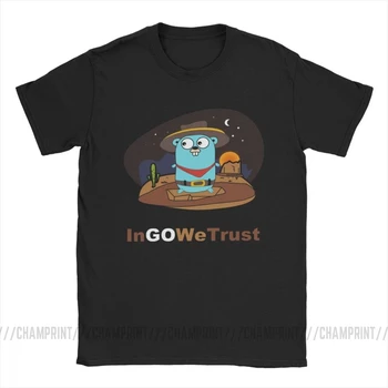 Golang Barbati Tricou Gopher În Care Avem Încredere Programator Programare Tricou Coder Codificare Haine Producător Funny T-Shirt