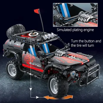 750pcs Scorpion-suv Model de Vehicul Blocuri de Constructii Tehnice Masina de Oras Cărămizi Seturi de Învățământ Jucării pentru Copii Cadouri